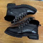 M. Gemi Italian Made Black Leather with Shearling cuff Alpine Fashion Boots 40 Size 9 Photo 4