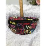 Black Fanny Pack Colorful Graffiti Print Matching Adjustable Strap Zip Closure Photo 6