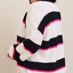 Torrid crew neck Black and White Striped Sweater with pink “je taime” size 3. Photo 2
