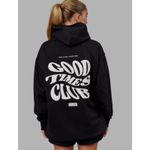 LSKD Good Times Club Hoodie Black White Graphic Pullover Women Size 3XS Photo 1