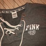 PINK - Victoria's Secret PINK Victoria’s Secret Lace Up Sweatshirt Photo 5