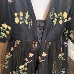 Women’s Black Dress Puffy Sleeves Flowers & Butterflies Prom Party Size 24W NWOT Photo 5