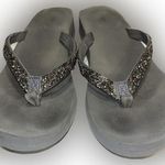 Unbranded Dark Grey Blinged Out Crystals Flip Flop Platform Sandals Size 10 Photo 0
