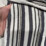 Loft Size MP Petite Pants Ankle Crop Wide Leg Shimmer Stripe Tie Waist High Rise Photo 6