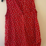 Collective Concepts  Red Polka Dot Sleeveless Blouse V Neck Pocket Top Women’s XS Photo 0