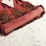 Bohemian Red & Brown Patchwork Shoulder Bag w/ Silver Elephant & Beaded Tassels Photo 11