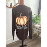 Gildan Southern Originals  Pumpkin‎ Long Sleeve Brown T Shirt Women's Large NWOT Photo 1