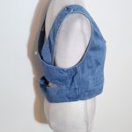 Denim Blvd . Denim Button-Up Vest with Strappy Back NWT Sz Large Cropped Vest Photo 2