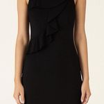 Red Valentino  Sleeveless Ruffle Black Pencil Sheath‎ Stretch Dress Sz S Photo 0