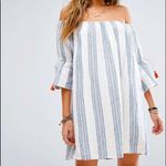 Tularosa  Sara chambray striped linen mini dress Photo 9
