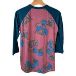 LuLaRoe  Shirt Women's 2XS Floral Raglan Long Sleeve Blouse Multicolor Casual Tee Photo 6