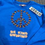 Urban Outfitters Be Kind Embroidered Cropped Sweatshirt NWT Size S - Blue Photo 7
