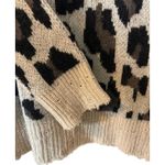 AQUA  Women's Leopard Cashmere Sweater MEDIUM Distressed Cheetah Animal Print Photo 5