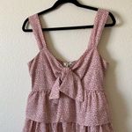 Pink Lily BABYDOLL DRESS layered red and white floral pattern size medium Photo 3
