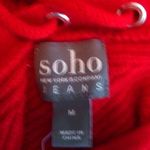 Soho  NY Jeans M Bright Red Lace Up Back Top Photo 2