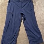 L.L Bean Pants Womens 10 Navy Blue Nylon Capri Outdoor Hiking Zip Pockets High Photo 0