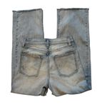 Eunina  Dawn Distressed Frayed Hem High Rise Wide Leg Crop, Sz 1 Photo 8