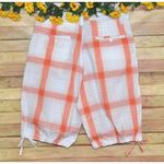 Vintage K.A.D. Clothing Co. Ladies Orange Plaid Long Shorts Size L Retro Summer White Size L Photo 4