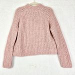 Vince  Marled Raglan Pullover Sweater Size Large Alpaca Mohair Wool Pink Mockneck Photo 2
