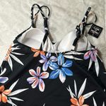 Island Escape Swim Island Escape Hawaiian Bloom Tankini Top size 8 NEW Black Photo 3