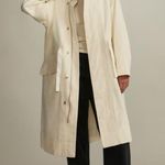 Everlane Cream Hooded Long Coat Photo 2