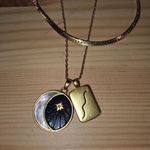 Madewell NWT  Two Piece Etched‎ Celestial Necklace Set 15.5 16.5 Photo 1