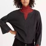 Madewell Denim Side-Lace Top in Sloan Black  Size XXS Photo 0