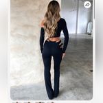 Outcast Women’s M Blaine Cutout Bondage Flare Pants Black Sexy Baddie Club NWT Size M Photo 5