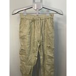 Nicole Miller ‎ Linen Joggers XS Drawstring Waist Cargo Pockets Casual Pants Photo 2