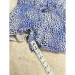 Rebecca Taylor Leo Fever Romper Women's 6 Silk Blue White Leopard Sleeveless Photo 8