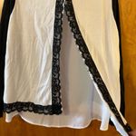 Chico's  Cardigan Size 1 Black White Madison Long Sleeve Mixed Fabric Lace NWT Photo 6