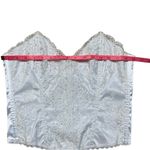 Shirley of Hollywood Satin Lace Beaded Corset Top size 36 / Medium White Photo 6