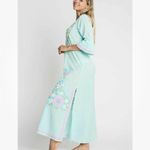 NEW Debbie Katz Taliah Maxi Tunic Dress cover up LARGE SEA Blue Photo 6