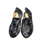 Halogen Women's Shoes Floral Pattern Crushback Slip On Loafers Velvet Black 8.5 Photo 1