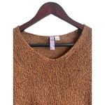 Alya Women Sweater S Brown Academia Open Knit Tunic Elbow Patch Cozy Fall Preppy Photo 7