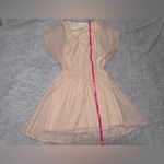 Lush Clothing Open Back A-Line Beige Dress with Gold Foil Accent. EUC Photo 1