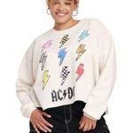 ACDC Grayson Threads Lightning Sweatshirt XL White Graphic Pullover Photo 0