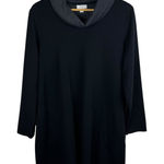 J.Jill  Pure Jill Tunic Dress Sz Large Grey Black Cowl Neck Long Sleeve Comfort‎ Photo 0