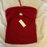 Maeve Anthropologie  2 piece set small halter shrug raspberry red $130 nwt Photo 8