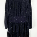 Ralph Lauren LAUREN  Navy Speckled Long Sleeves Tiered  Dress, Size 14 Photo 0