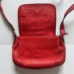 MCM Red Leather Whipstitch Trim Crossbody Bag Photo 5