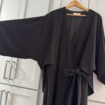 Halston Heritage $445‎  CHARLIE Black Kimono Cape Jumpsuit Sz 12 Classy Cocktail Photo 11