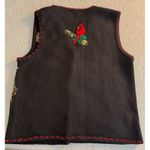 VTG 90s Bobby Brooks Ugly Christmas Holiday Vest Cardinals Mistletoe Beaded 8 Photo 1