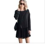 ANINE BING  Classic Black Silk Long‎ Sleeve Dress Size Small EUC Photo 1