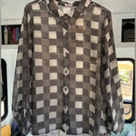 Charming Charlie ’s Sheer and Lace Flannel Blouse (size: medium/large) Photo 0