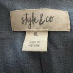 Style & Co Shirt Dress XL Midi Chambray Roll Tab Sleeves Blue Photo 4