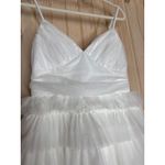 Lulus NWT  Special Poise White Tulle Pleated Sleeveless Tiered Mini Dress Sz M Photo 3