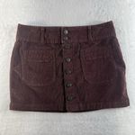 Free People We The Sz 27 Joanie Cord Mini Skirt Brown Low Rise Coquette Boho Photo 3