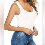 MANGOPOP Women's Scoop Neck Sleeveless Tank Top Sexy Bodysuit (270) Photo 2