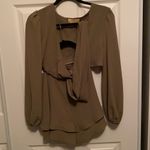 Ooh La Luxe Green Army Long Sleeve Romper Tie Cut Out Photo 2